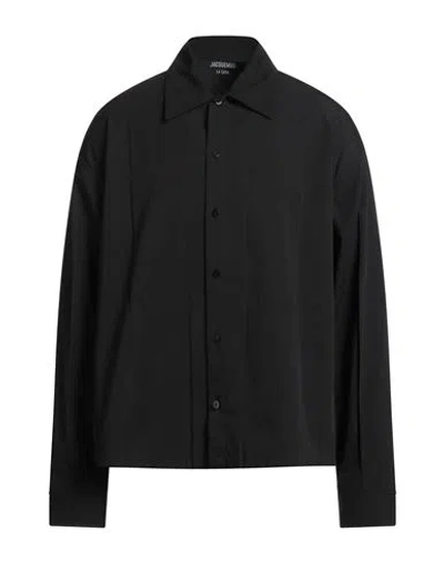 Jacquemus Man Shirt Black Size 40 Polyester, Cotton