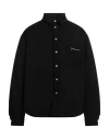 Jacquemus Virgin Wool Long-sleeve Shirt With Embroidered Logo In Black