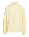 Jacquemus Striped Collared Long-sleeve Shirt In Yellow