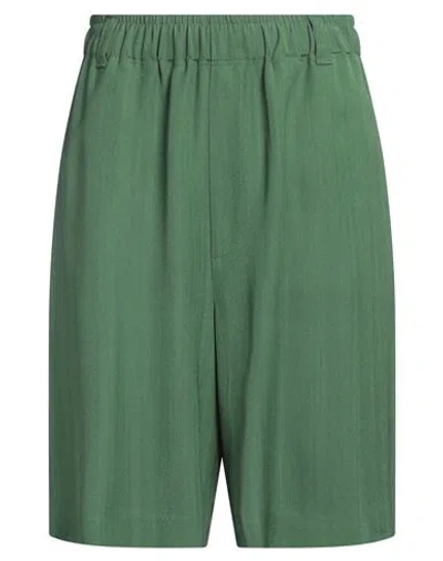 Jacquemus Man Shorts & Bermuda Shorts Green Size 32 Viscose, Silk