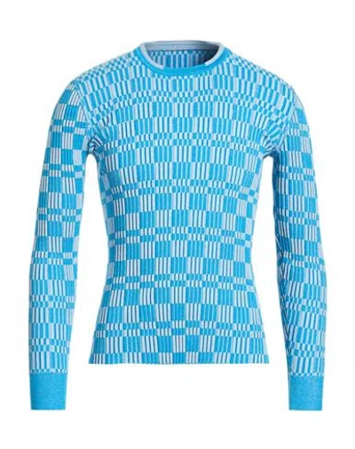 Jacquemus Man Sweater Blue Size Xl Cotton, Polyamide, Elastane