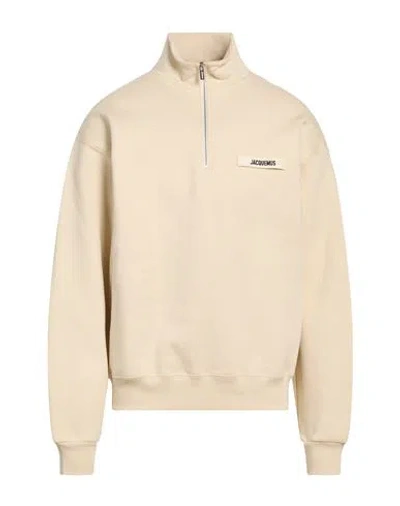 Jacquemus Man Sweatshirt Beige Size Xl Cotton In Neutral
