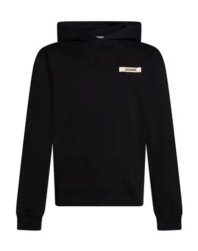 Jacquemus Man Sweatshirt Black Size Xxl Cotton