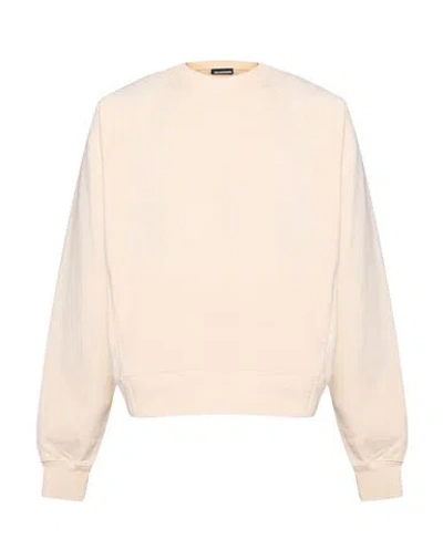 Jacquemus Man Sweatshirt Cream Size L Cotton In Gray