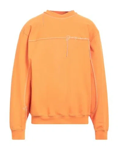 Jacquemus Logo-embroidered Cotton Sweatshirt, Sweatshirt, Orange