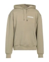 Jacquemus Man Sweatshirt Sage Green Size Xl Organic Cotton In Sage Green