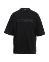 Jacquemus 'le T-shirt Typo' Black Crewneck T-shirt With Logo Lettering On The Front