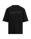 Jacquemus Man T-shirt Black Size Xl Cotton, Elastane