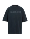 Jacquemus Man T-shirt Navy Size Xl Cotton, Elastane In Blue