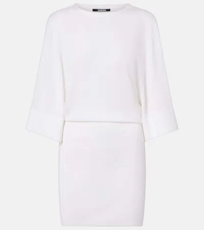 Jacquemus Mananco Wool And Silk Minidress In White