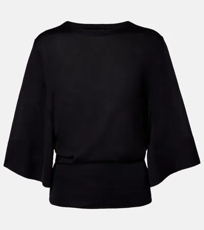 Jacquemus Mananco Wool And Silk Sweater In Black