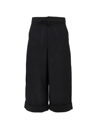 Jacquemus Marin Tie-fastening Turned-up Trousers In Black