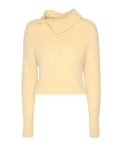Jacquemus Marina Blended Knitted Sweater In Yellow