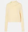 Jacquemus Le Pull Marina Mohair Blend Knit Sweater In Yellow
