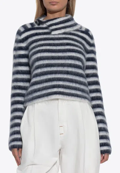 JACQUEMUS MARINA MOHAIR CROPPED SWEATER