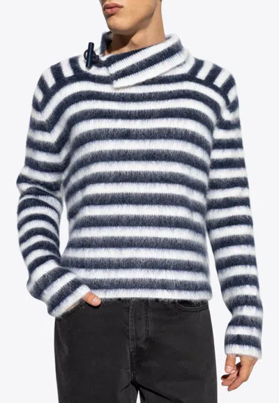 JACQUEMUS MARINA STRIPED MOHAIR SWEATER