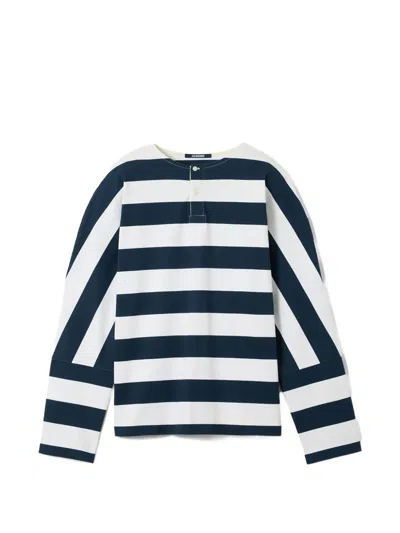 Jacquemus Striped Long-sleeve T-shirt In Blue