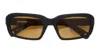 Jacquemus Marino - Matte Black / Amber Lens Sunglasses In Brown