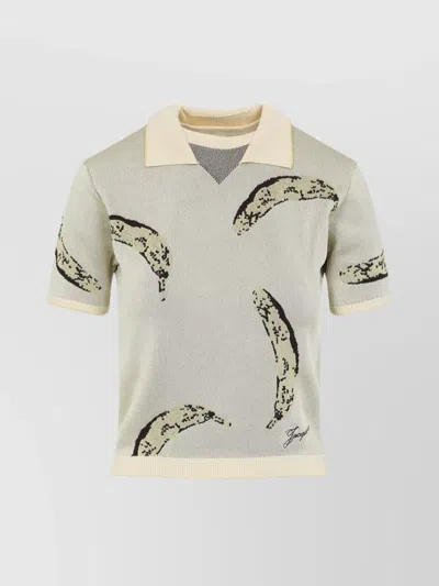 JACQUEMUS MARINO BANANA JACQUARD POLO