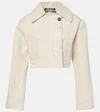 Jacquemus Nîmes Meio Copped Denim Jacket In Beige