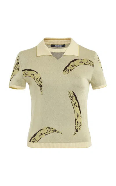 JACQUEMUS MARINO KNIT POLO TOP