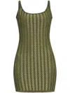 Jacquemus La Robe Marino Patterned Knitted Mini Dress In Green