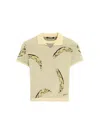 Jacquemus Womens Banana Jacquard Yellow The Marino Banana-print Woven-knitted Polo Top