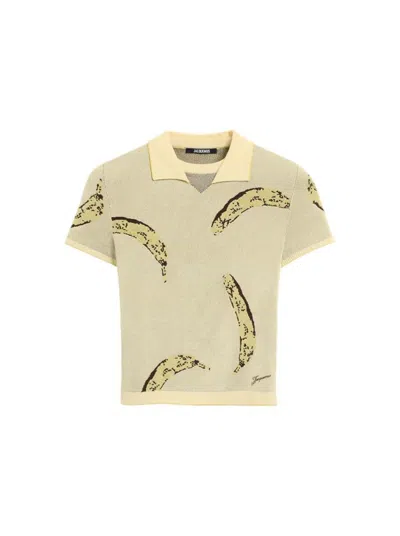 JACQUEMUS JACQUEMUS MARINO POLO SHIRT BANANA JACQUARD YELLOW