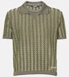 Jacquemus Marino Diamond-knit Short-sleeve Polo Top In Multicolor