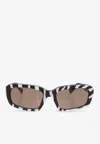 Jacquemus Marino Rectangular Sunglasses In Gray