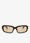 Jacquemus Marino Rectangular Sunglasses In Yellow