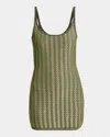 Jacquemus La Robe Marino Patterned Knitted Mini Dress In Multi-black