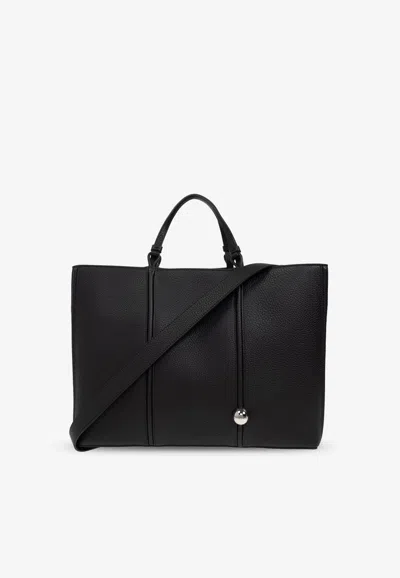 Jacquemus Marino Soft Leather Tote Bag In Black