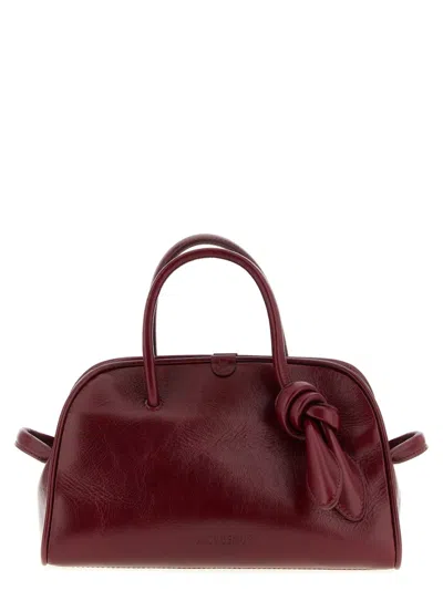 Jacquemus Maroon Le Petit Turismo Tote In Burgundy