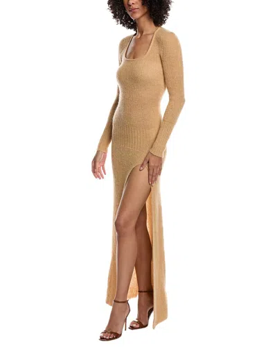 Jacquemus La Robe Dao Mohair-blend Maxi Dress In 180 Dark Beige