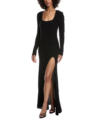 Jacquemus Maxi Alpaca & Mohair-blend Sweaterdress In Black
