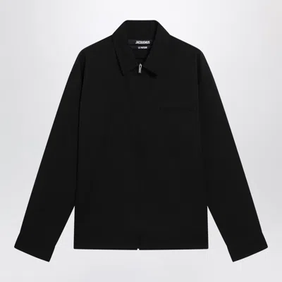 Jacquemus Mecano Long-sleeved Zip-up Shirt In Black