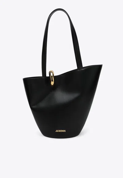 JACQUEMUS MEDIUM BAMBOLA ASYMMETRIC BUCKET BAG