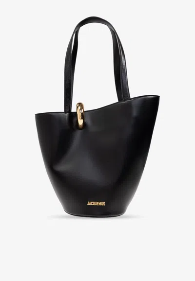 JACQUEMUS MEDIUM BAMBOLA LEATHER BUCKET BAG