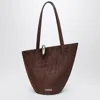 Jacquemus Medium Bucket Bag Featuring Asymmetrical Design In Brown