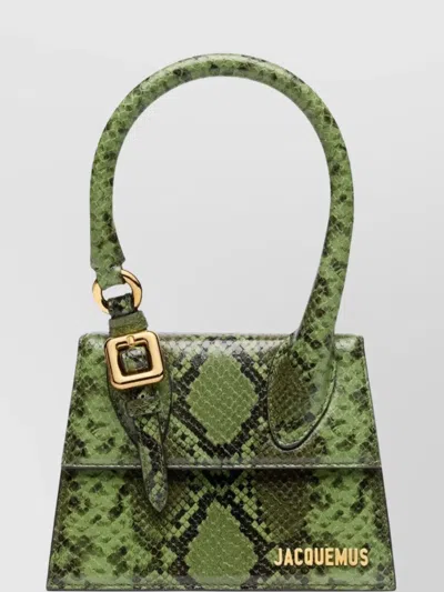 Jacquemus Le Chiquito Moyen Boucle Leather Handbag In Green