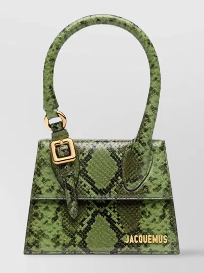 Jacquemus Medium Buckle Leather Cross-body Bag In Green