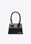 Jacquemus Medium Chiquito Smooth Leather Handbag In Black