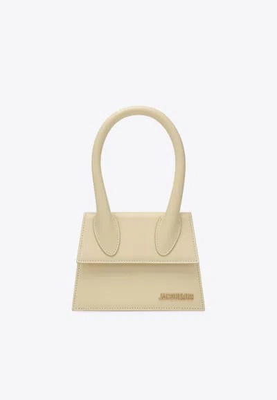 Jacquemus Medium Chiquito Top Handle Bag In Ivory