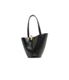 Jacquemus The Medium Bambola Asymmetric Leather Bucket Bag In Black