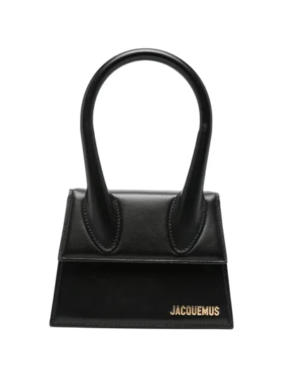 Pre-owned Jacquemus Medium Le Chiquito Leather Tote Bag In Black