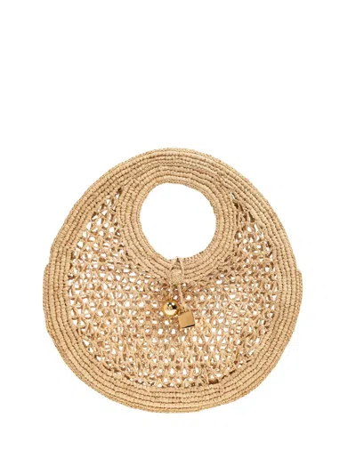 Jacquemus Medium Le Spiaggia Round Bag In Neutral