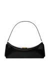 Jacquemus Curved Gold Handle Shoulder Bag In Black