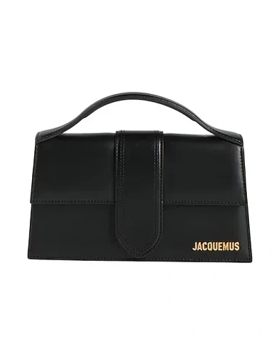 Jacquemus Medium Shiny Leather Shoulder Bag In Black