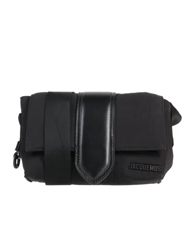 Jacquemus Medium Solid Leather Shoulder Bag In Black